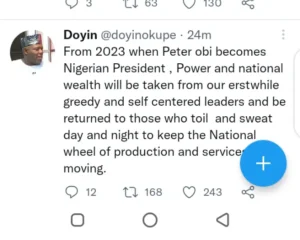If Peter Obi Becomes President All Our National Treasure Will Be Recovered From Our Angry Leaders. - Doyin Akupe 