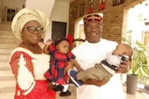Reaction As Governor Okezie Ikpeazu and His Wife Dedicate the Twin Babies
