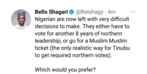 Go For a Muslim/Muslim Ticket Or Risk Loosing Northern Votes 