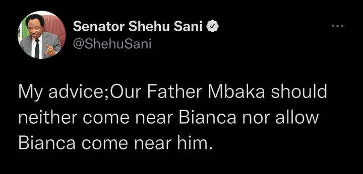 Don't Go Close To Bianca Ojukwu Or Allow Bianca Ojukwu To Come Close To You - Shehu Sani to Fr. Mbaka 