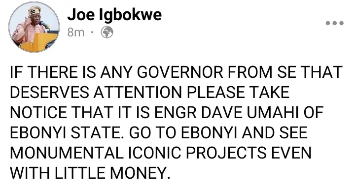 Joe Igbokwe Reacts to the Statement Ebonyi Will Not Vote For LP Said By Dave Umahi