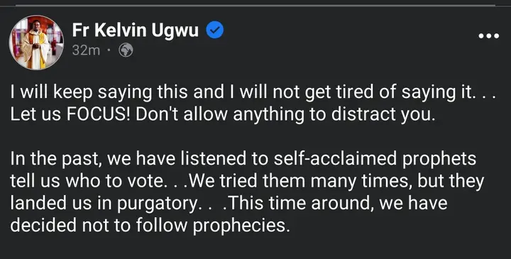 2023: We Will Not Believe Any Prophecy Like We Did Before - Rev. Kevin Agwu  
