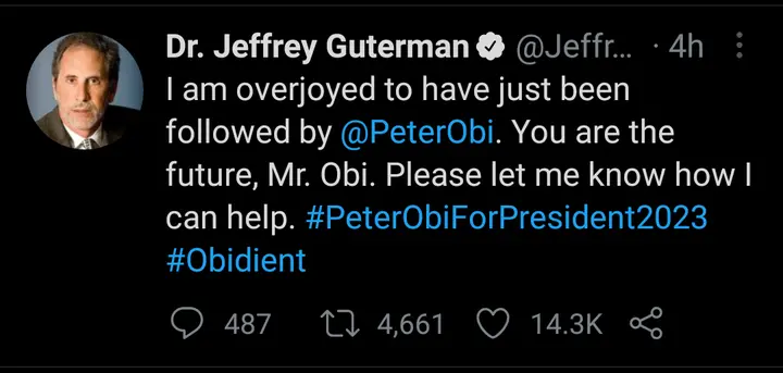 See The Shocking Thing This American Mental Health Counselor Said About Peter Obi As he Offers To Help.