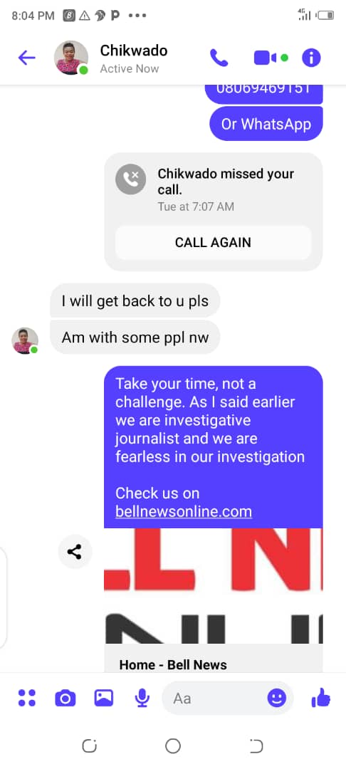 Fact check: Mba Mba’s Wife alleged Murder Bell News Releases Evidence that Chikwado and Mba Mba are lying Following the accounts given by Obi Afam Iloka and the father of the late Chidi Iloka (Nee Ezenwonye), both claimed that the family members of… https://bellnewsonline.com/fact-check-mba-mbas-wife-alleged-murder-bell-news-releases-evidence-that-chikwado-and-mba-mba-are-lying/