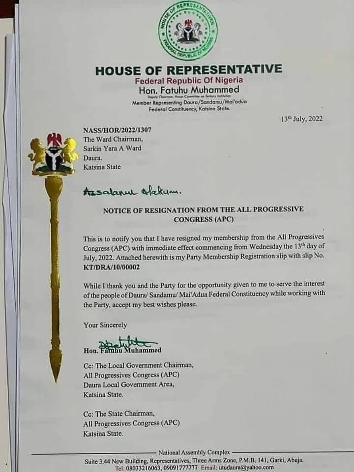 Buhari's Nephew And House of Reps Member Dumps APC Gives Reasons