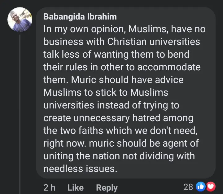 Reaction As MURIC Asks Muslim Students To Boycott Christian Universities