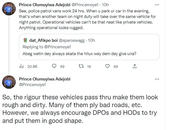 Reason Why Police Patrol Vans Are Always Dirty and Scattered - Police PRO Adejobi Reveals
