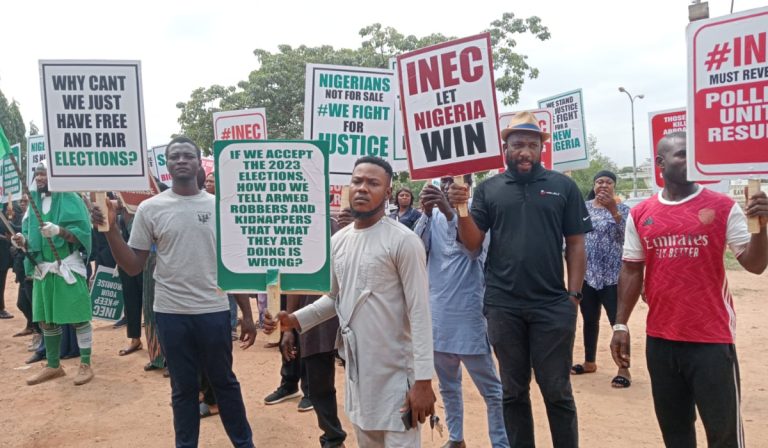 BREAKING: Heavy protest rocks Abuja over election [PHOTOS]