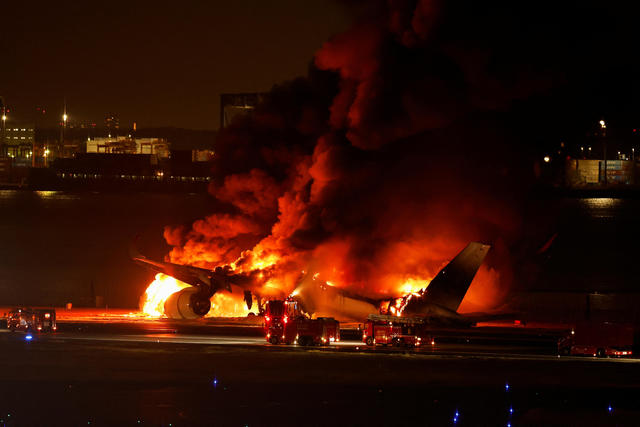 Japan Airlines Plane Catches Fire at Tokyo's Haneda Airport