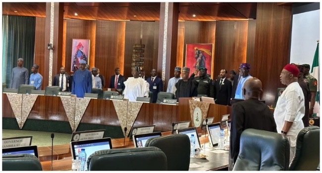 Tinubu, Governors, Security Chiefs Convene Emergency Meeting at Aso Rock Amidst Hardship