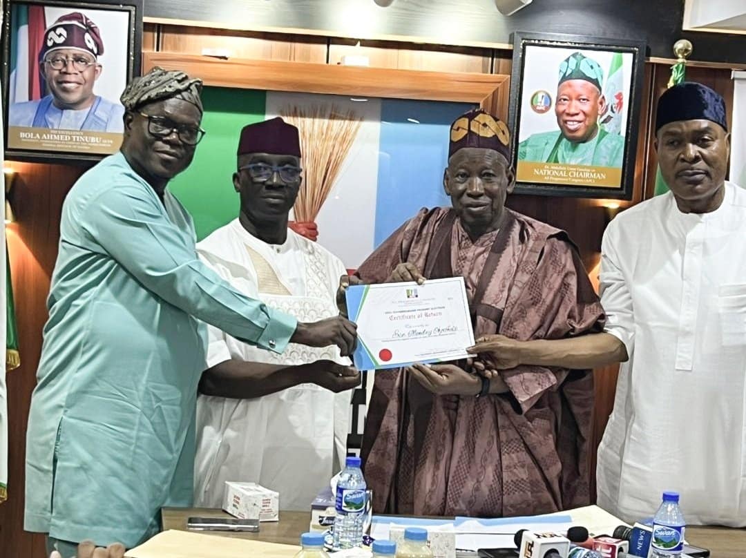Certificate of Return Presented to Edo APC Gubernatorial Candidate