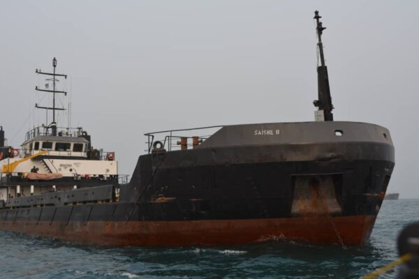 Over the weekend, the Nigerian Navy intercepted a Ghanaian vessel suspected of involvement in oil theft